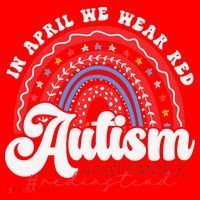 In April We Wear Red Autism Awareness Acceptance Red Santa Hat thumb 1