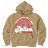 In April We Wear Red Autism Awareness Acceptance Red Hoodie thumb 0