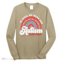 In April We Wear Red Autism Awareness Acceptance Red Long Sleeve Shirt thumb 0