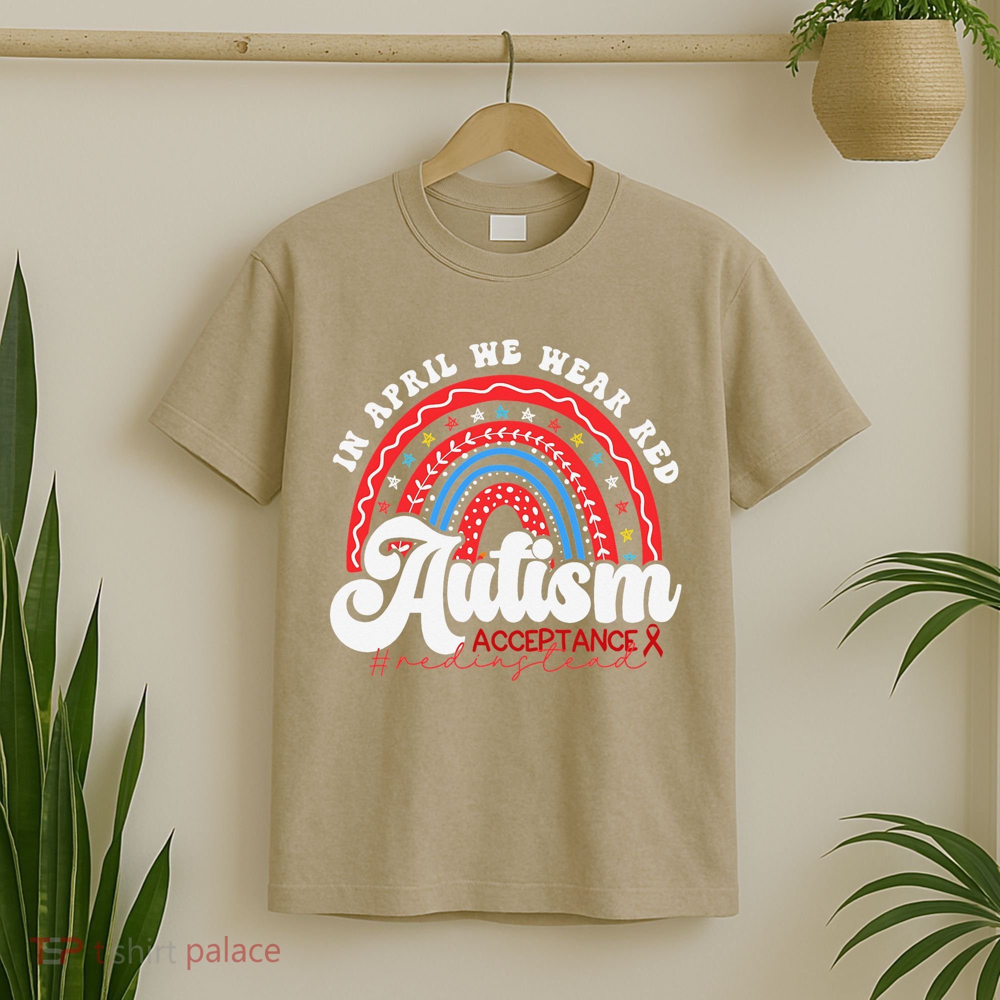 In April We Wear Red Autism Awareness Acceptance Red T-Shirt