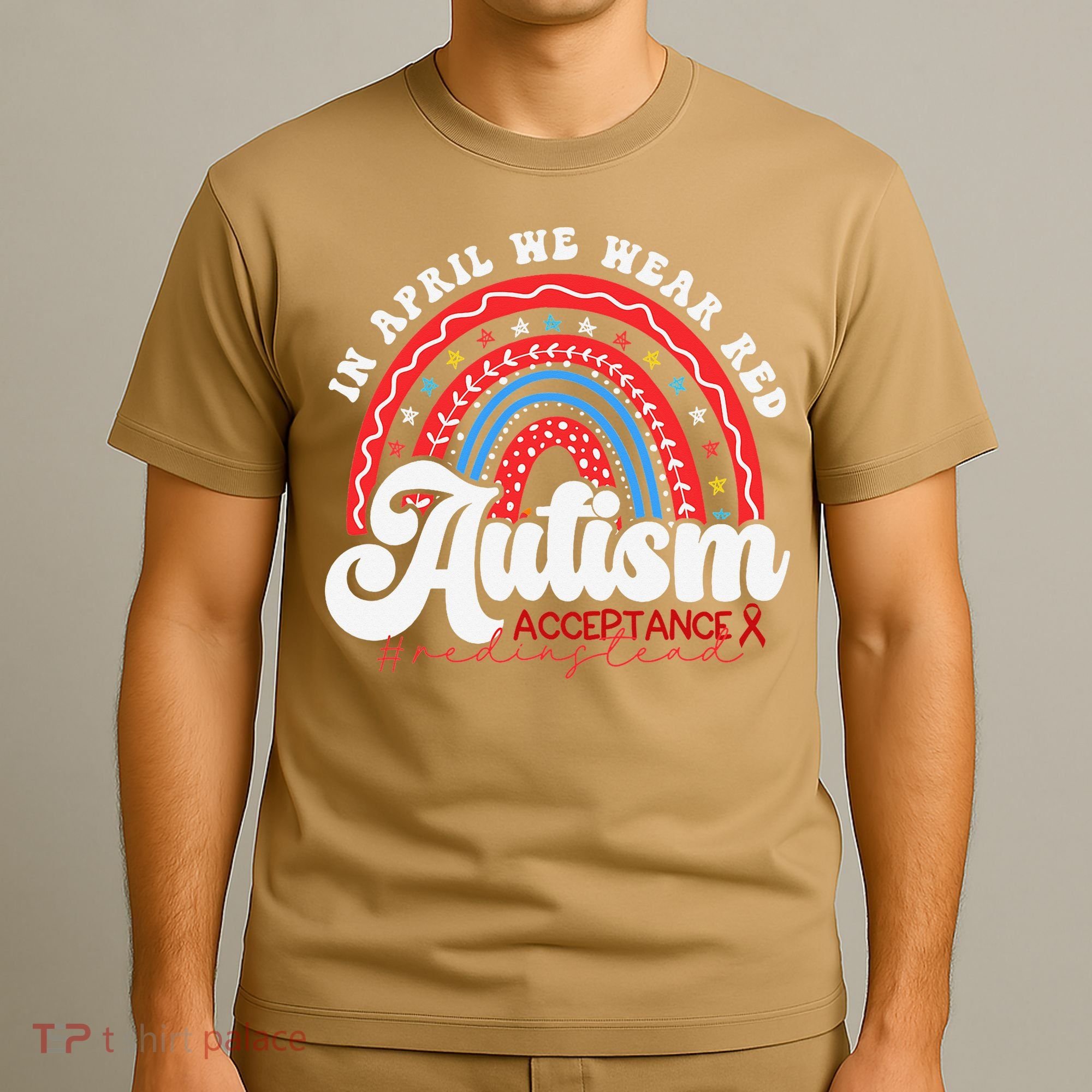 In April We Wear Red Autism Awareness Acceptance Red T-Shirt