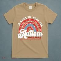 In April We Wear Red Autism Awareness Acceptance Red T-Shirt thumb 5