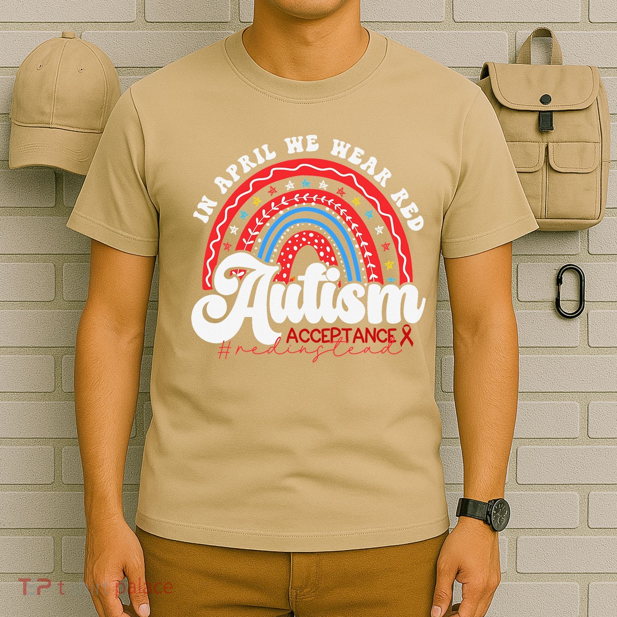 In April We Wear Red Autism Awareness Acceptance Red T-Shirt