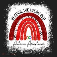 In April We Wear Red Autism Acceptance Women's Sweatshirt thumb 2