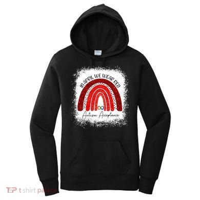 In April We Wear Red Autism Acceptance Women's Hoodie