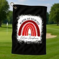 In April We Wear Red Autism Acceptance Golf Towel thumb 1