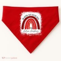 In April We Wear Red Autism Acceptance USA-Made Doggie Bandana thumb 0