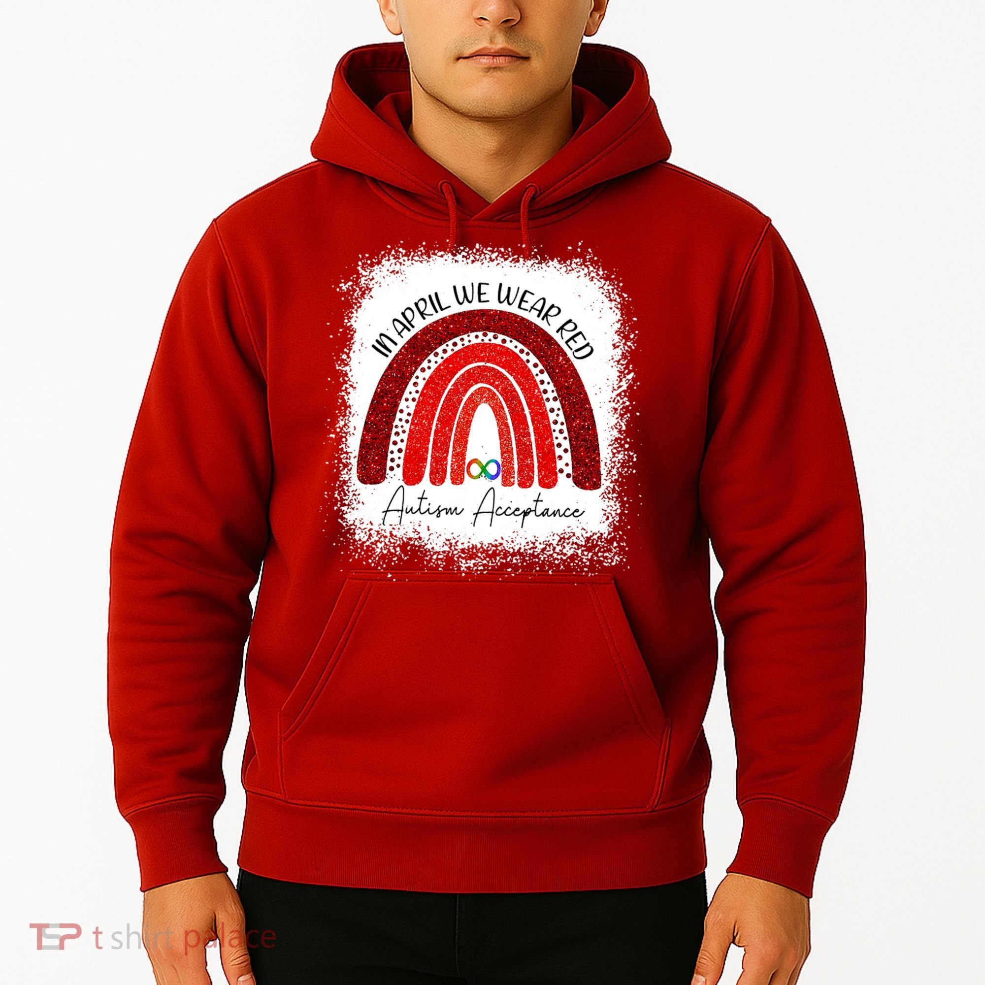 In April We Wear Red Autism Acceptance Hoodie