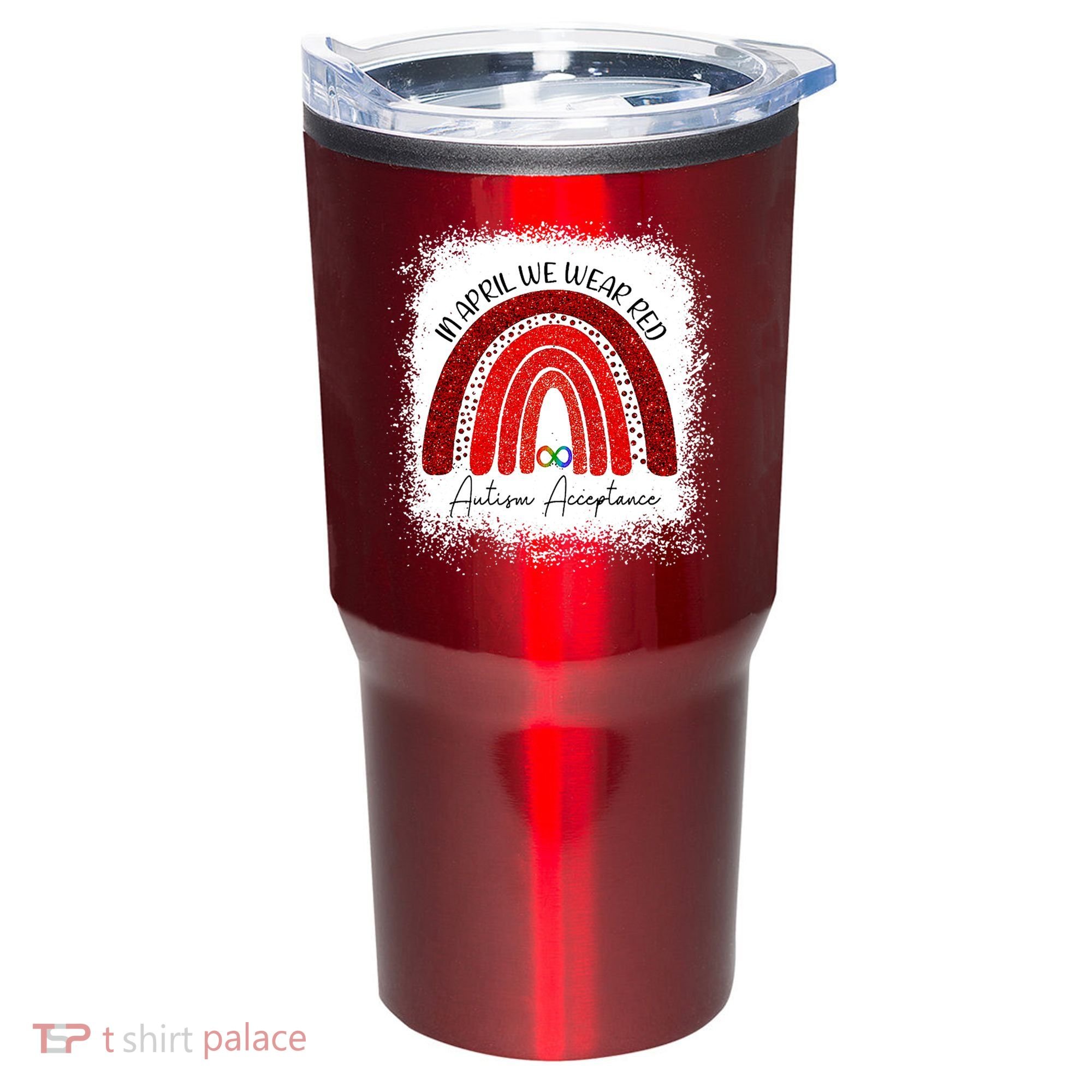 In April We Wear Red Autism Acceptance Tumbler