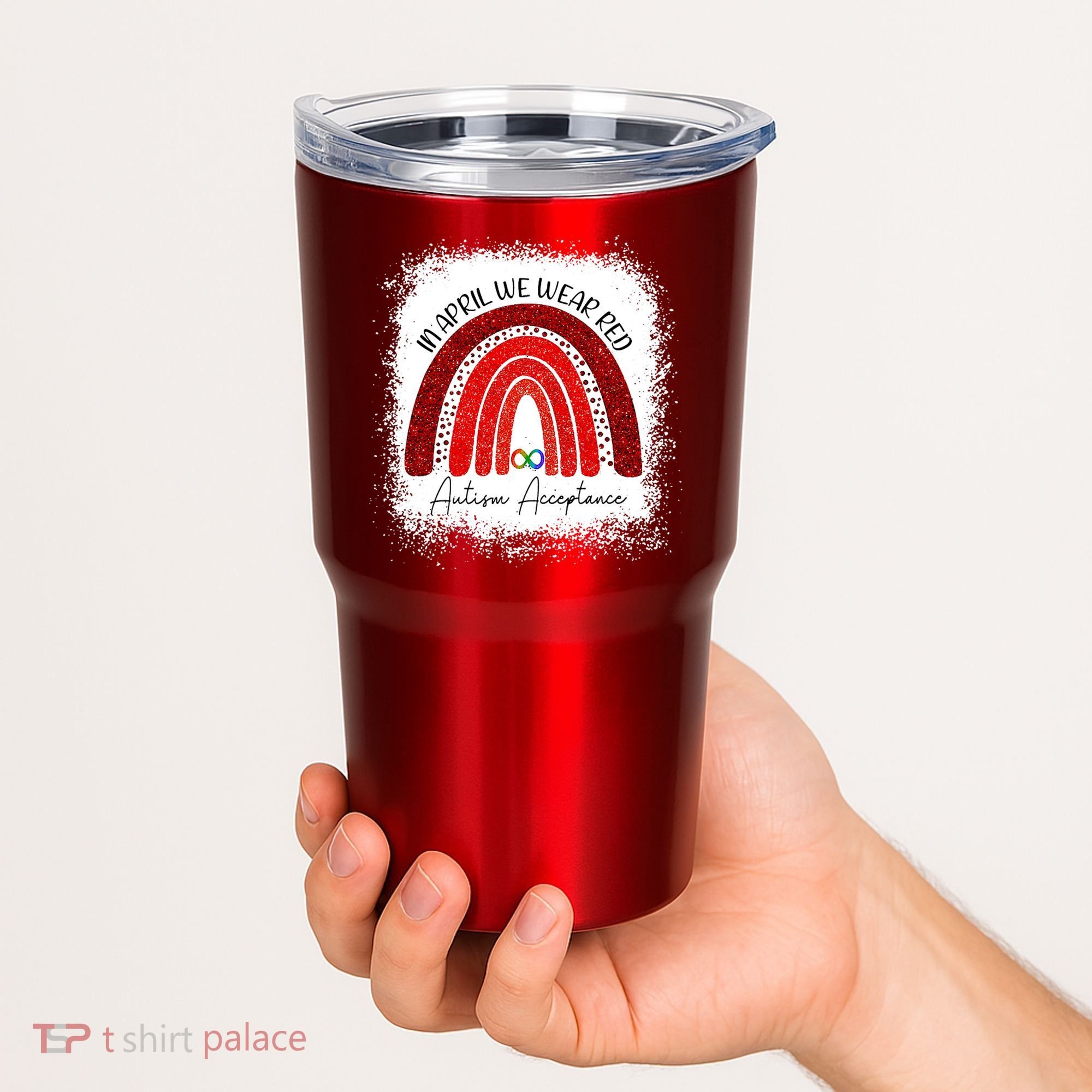 In April We Wear Red Autism Acceptance Tumbler