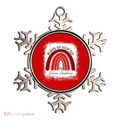 In April We Wear Red Autism Acceptance Ornament