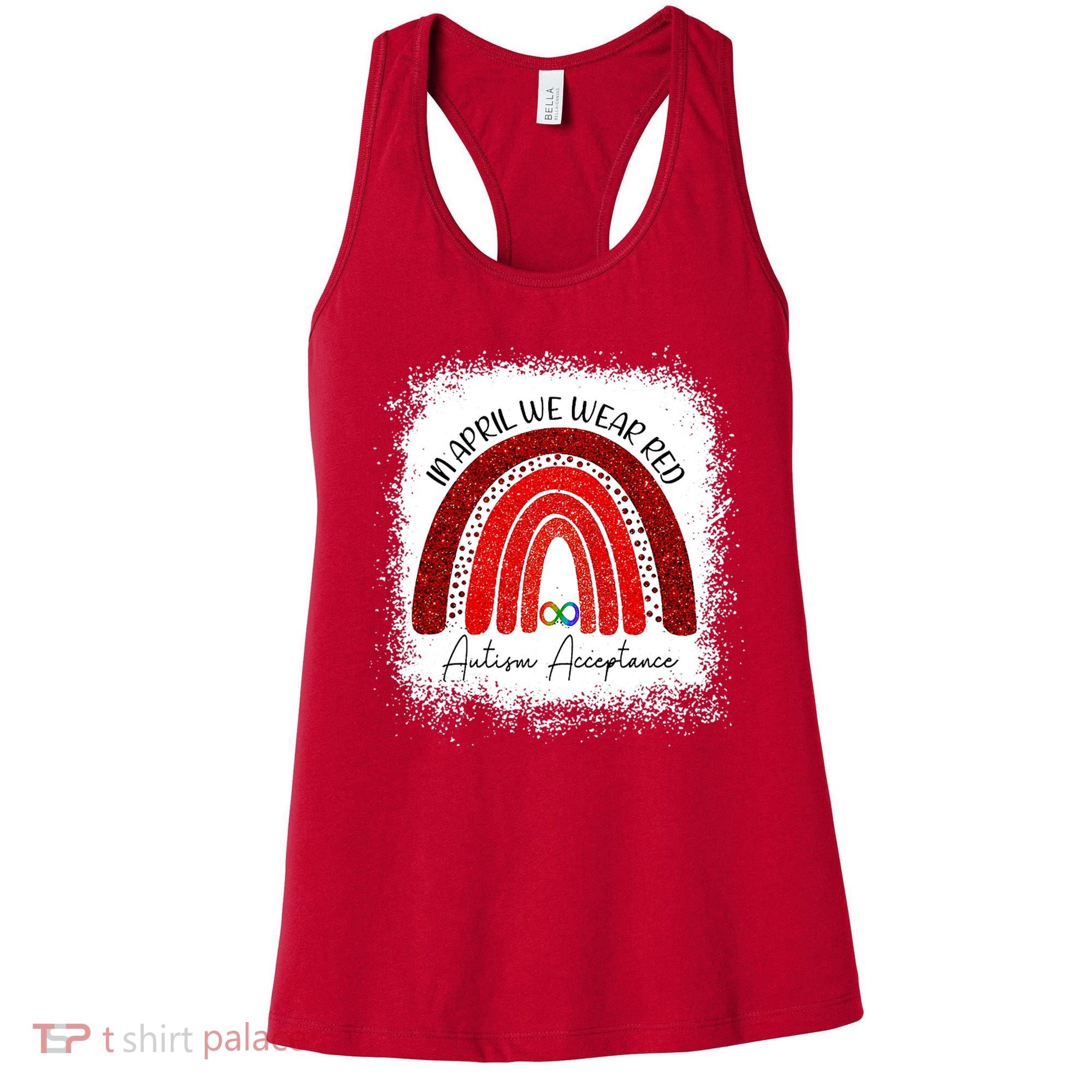 In April We Wear Red Autism Acceptance Women's Tank Top