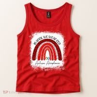In April We Wear Red Autism Acceptance Tank Top thumb 2