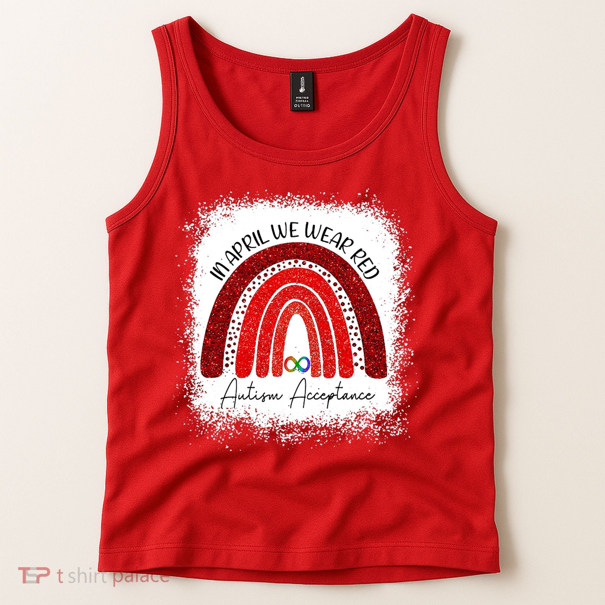 In April We Wear Red Autism Acceptance Tank Top