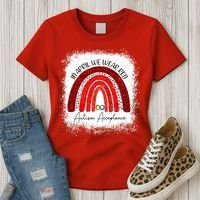 In April We Wear Red Autism Acceptance Women's T-Shirt thumb 3