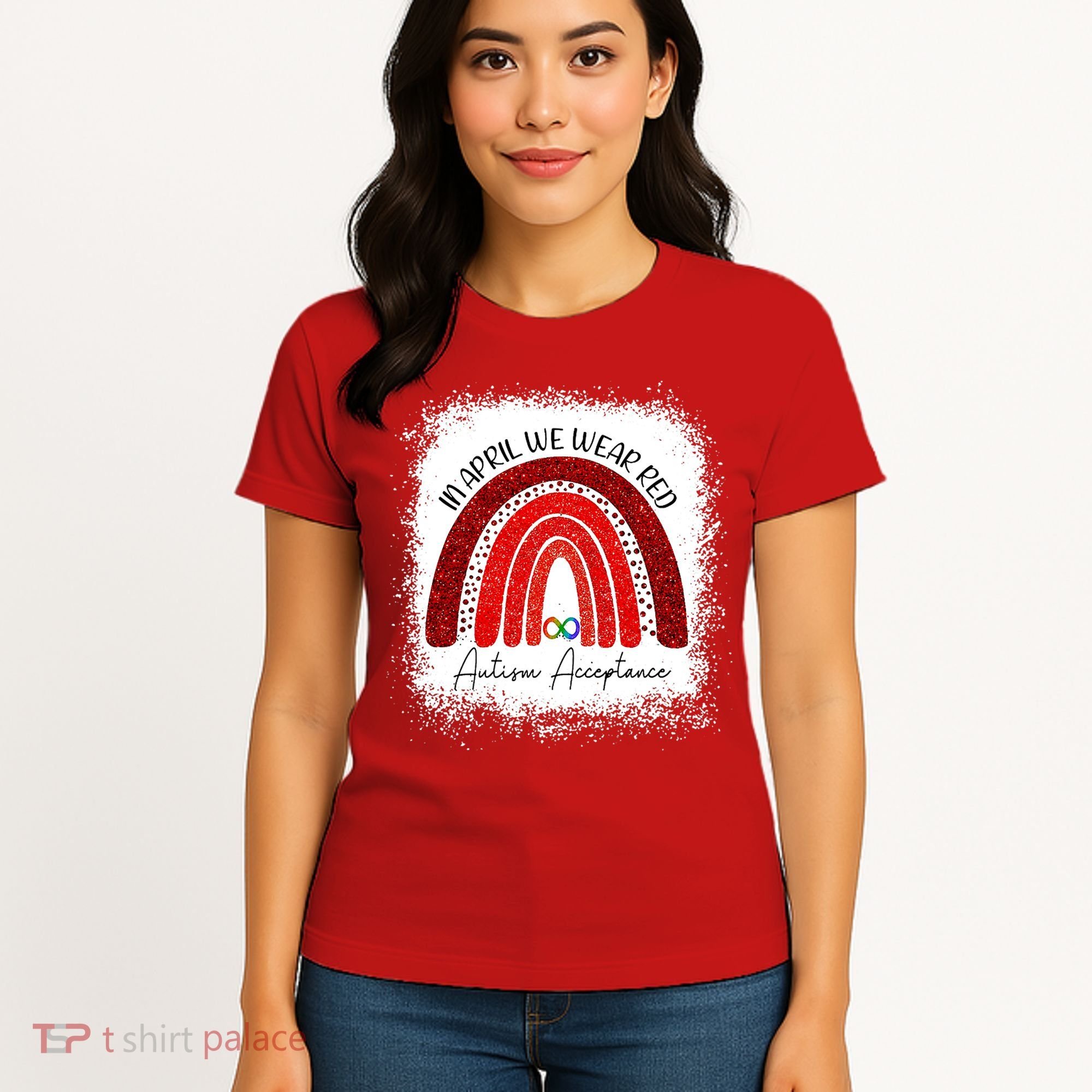 In April We Wear Red Autism Acceptance Women's T-Shirt