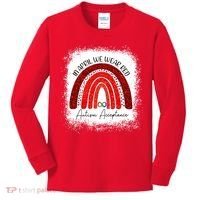 In April We Wear Red Autism Acceptance Kids Long Sleeve Shirt thumb 0