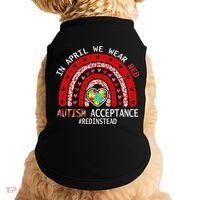 In April We Wear Red Autism Awareness Acceptance Red Doggie Tank thumb 0