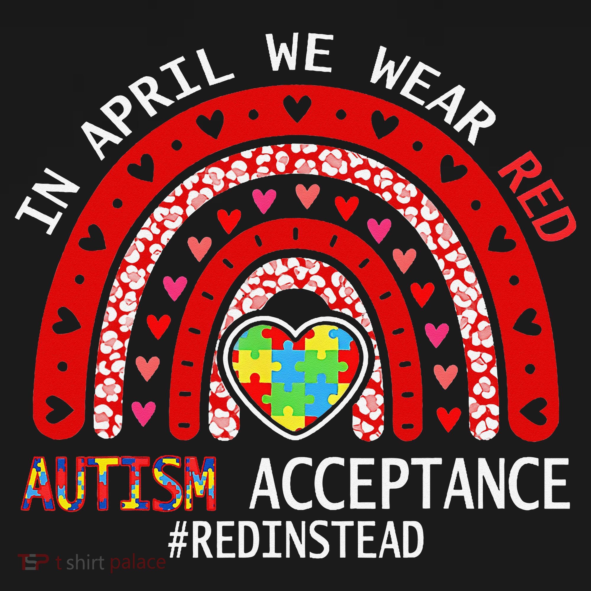 In April We Wear Red Autism Awareness Acceptance Red Apron