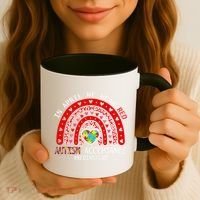 In April We Wear Red Autism Awareness Acceptance Red Coffee Mug thumb 3