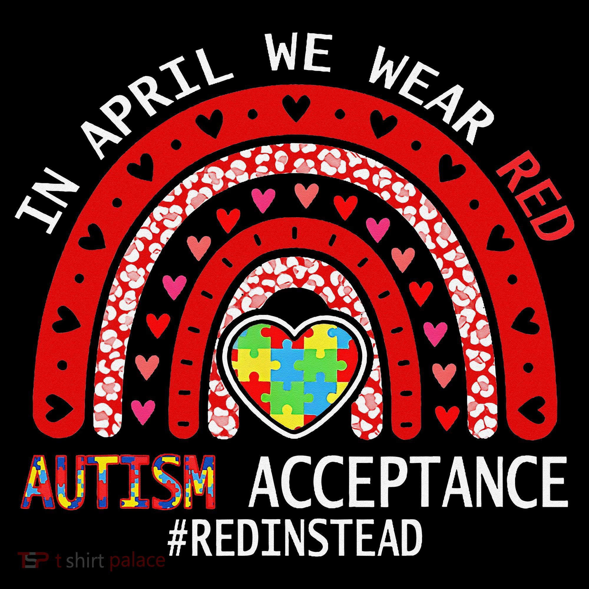 In April We Wear Red Autism Awareness Acceptance Red Coffee Mug
