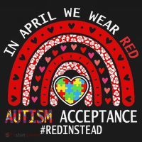 In April We Wear Red Autism Awareness Acceptance Red Pajama Set thumb 2