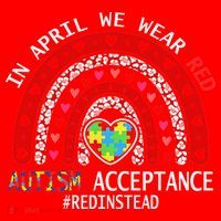 In April We Wear Red Autism Awareness Acceptance Red Santa Hat thumb 1