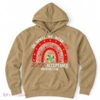In April We Wear Red Autism Awareness Acceptance Red Hoodie thumb 0