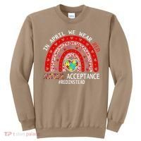 In April We Wear Red Autism Awareness Acceptance Red Sweatshirt thumb 0