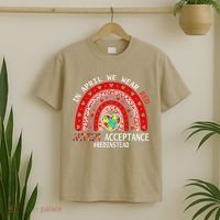 In April We Wear Red Autism Awareness Acceptance Red T-Shirt thumb 2