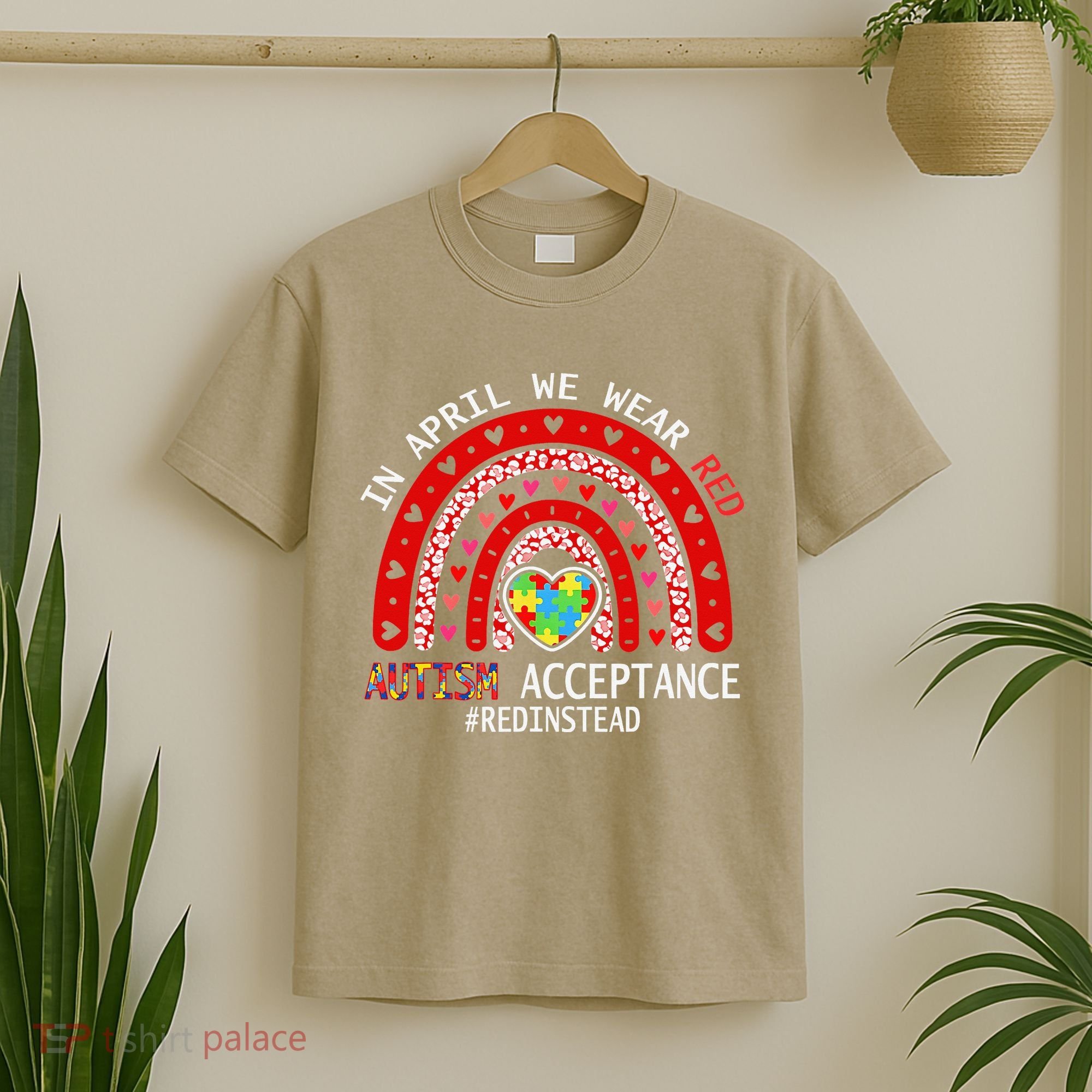 In April We Wear Red Autism Awareness Acceptance Red T-Shirt