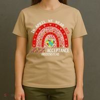 In April We Wear Red Autism Awareness Acceptance Red T-Shirt thumb 4