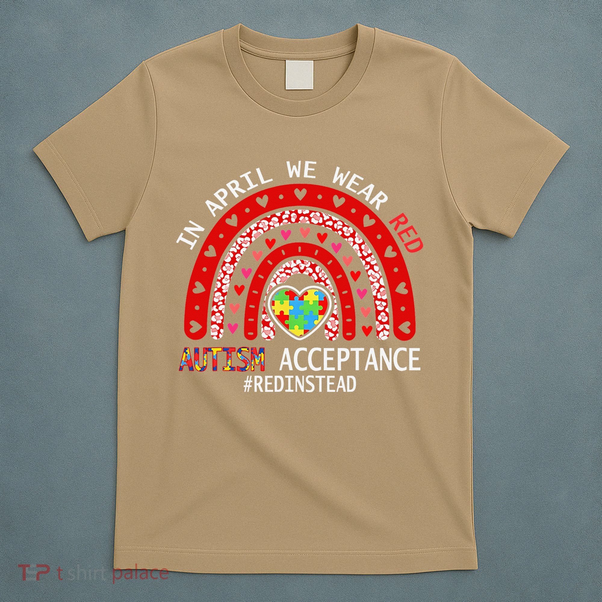 In April We Wear Red Autism Awareness Acceptance Red T-Shirt