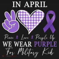 In April We Wear Purple For Military Hoodie thumb 2