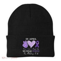 In April We Wear Purple For Military Beanie thumb 0