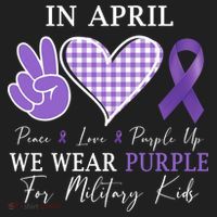 In April We Wear Purple For Military Beanie thumb 2
