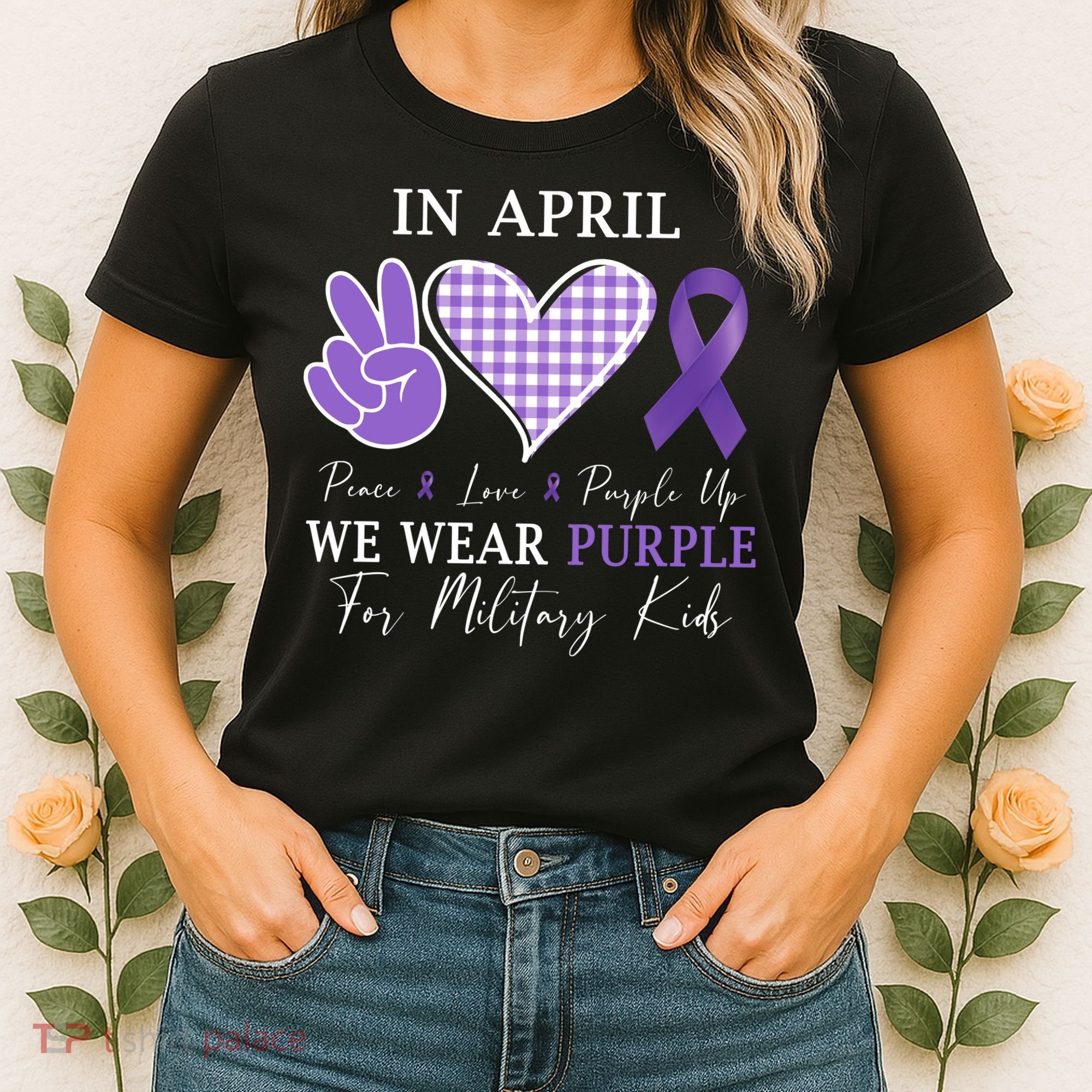 In April We Wear Purple For Military Women's T-Shirt