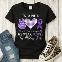 In April We Wear Purple For Military Women's T-Shirt thumb 3
