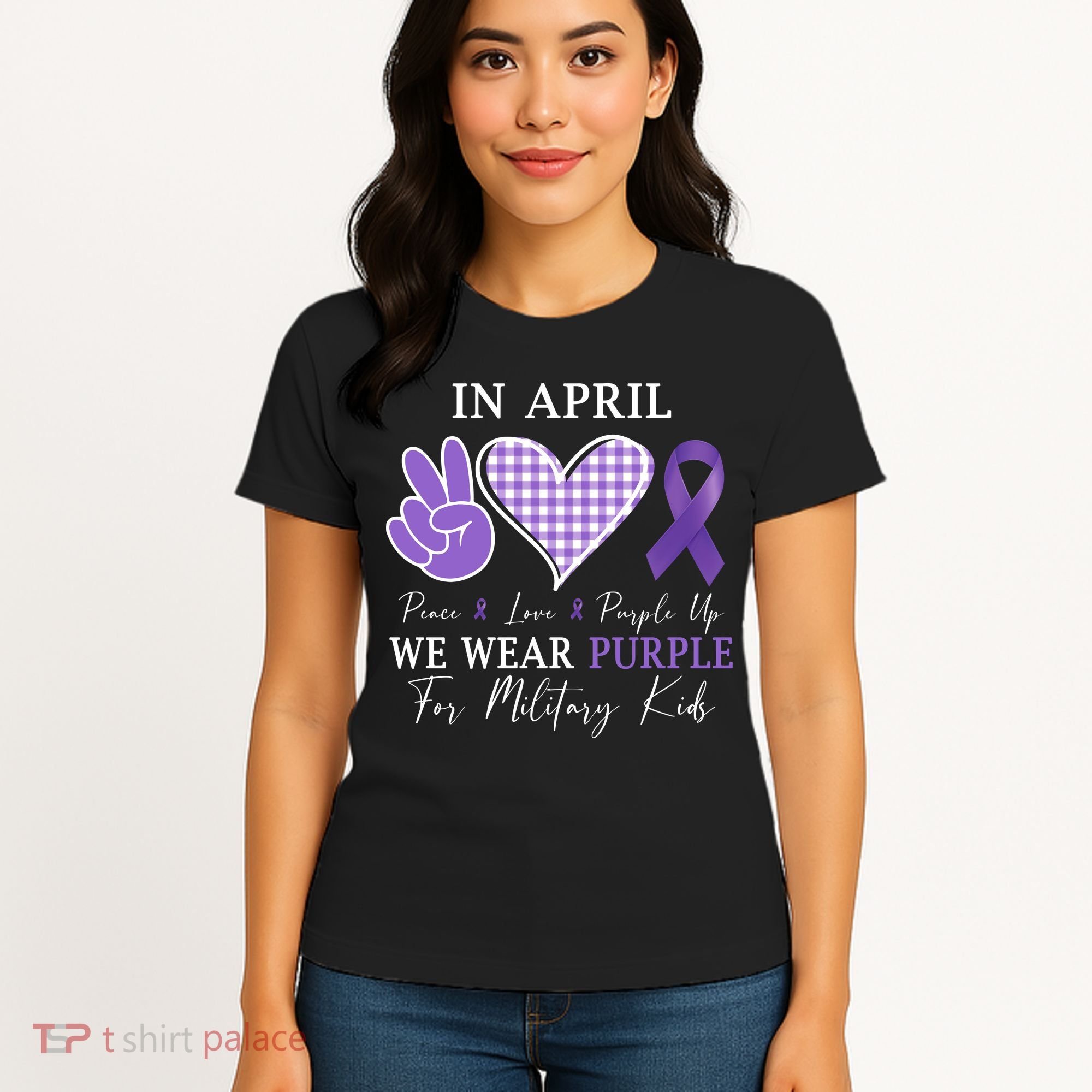 In April We Wear Purple For Military Women's T-Shirt