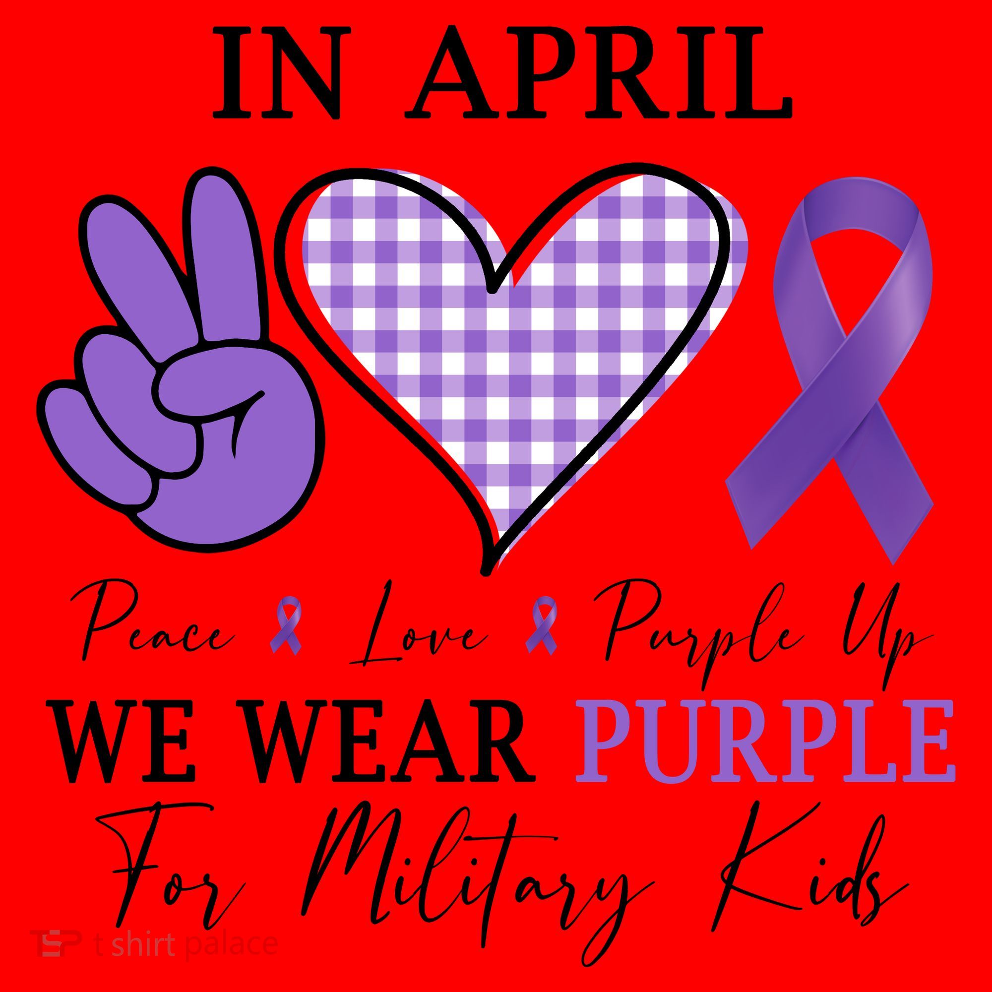 In April We Wear Purple For Military Santa Hat