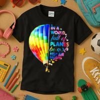 In A World Full Of Planes Be A Hot Air Balloon Kids T-Shirt thumb 3