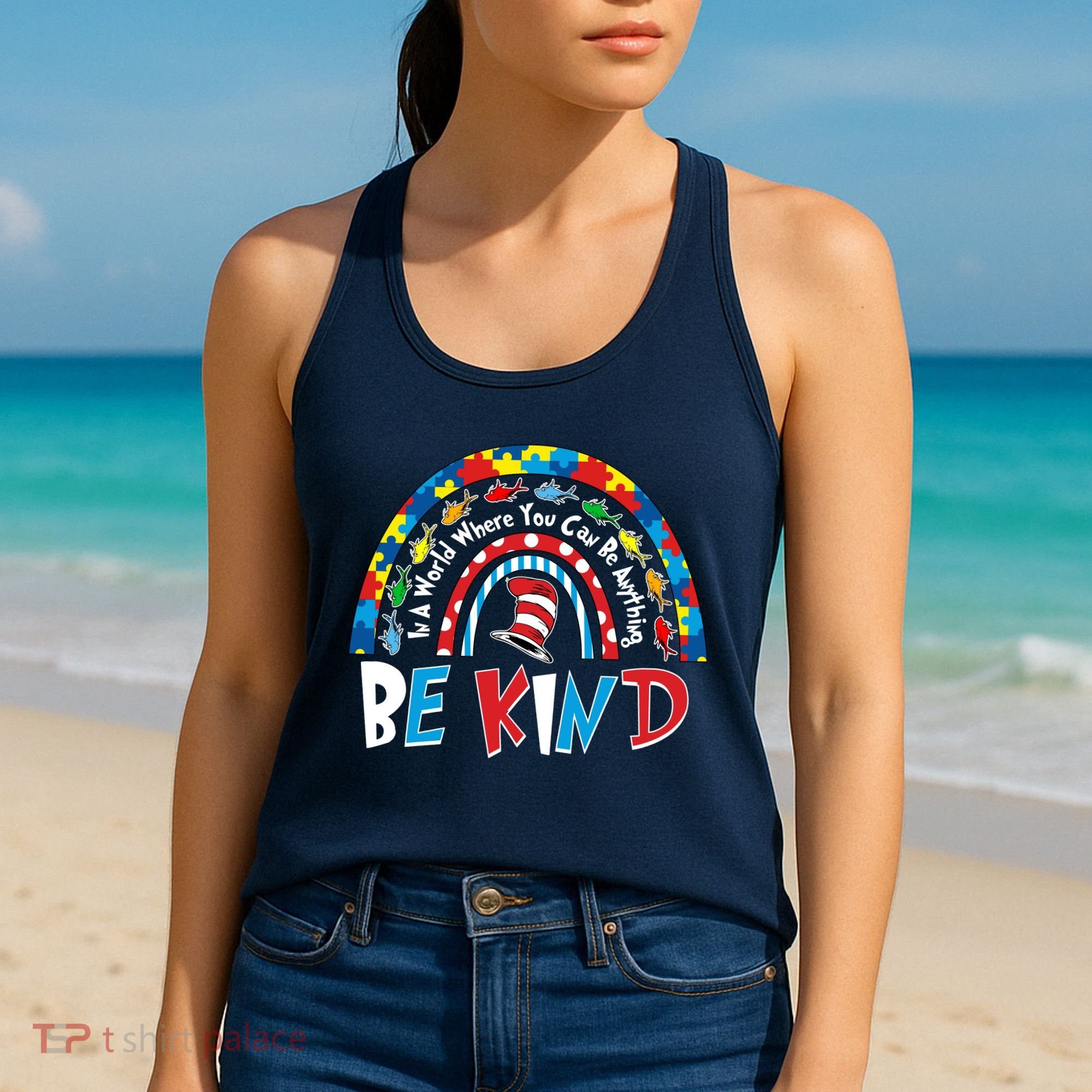 In A World Where You Can Be Anything Be Kind Book Lover Reading Fan Women's Tank Top