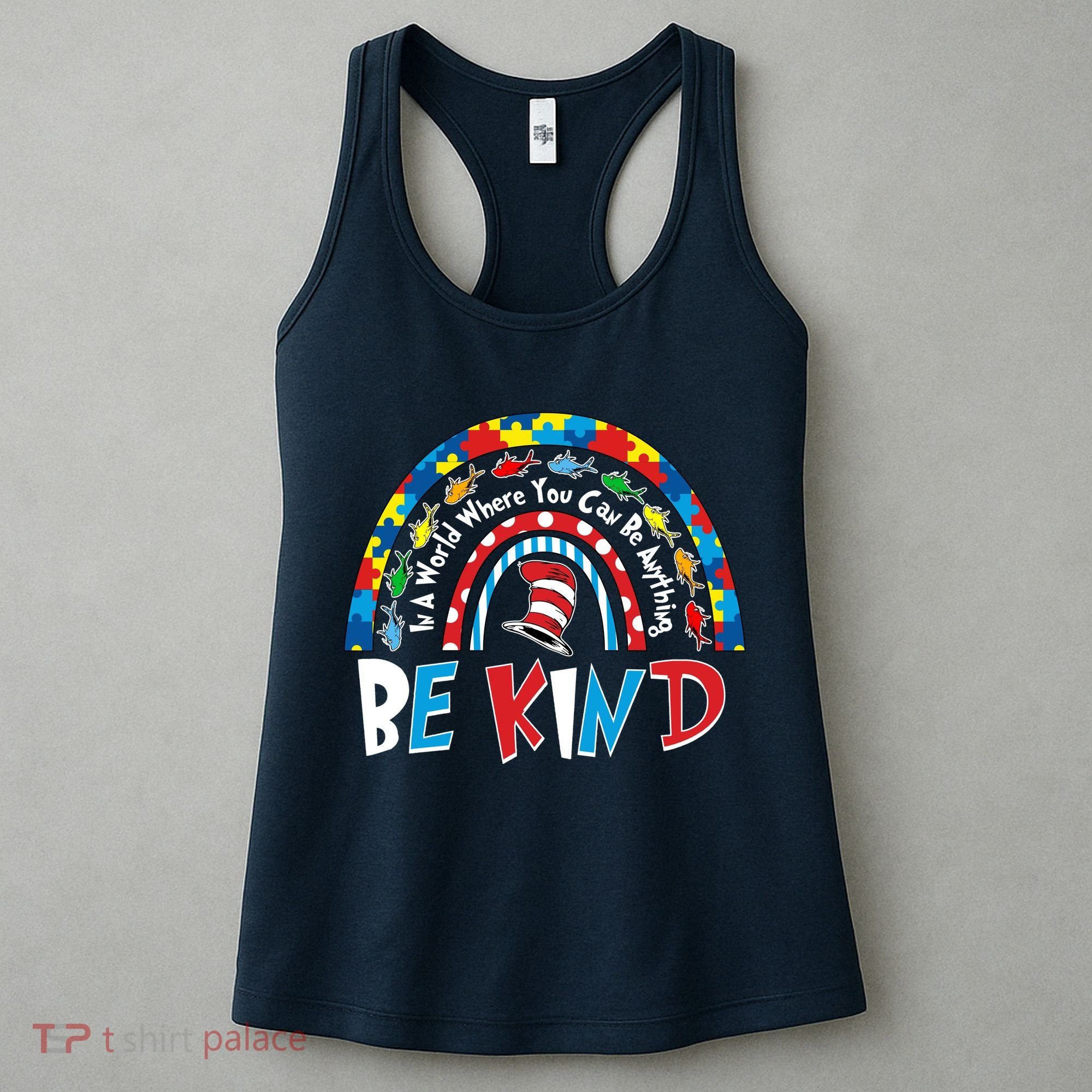 In A World Where You Can Be Anything Be Kind Book Lover Reading Fan Women's Tank Top