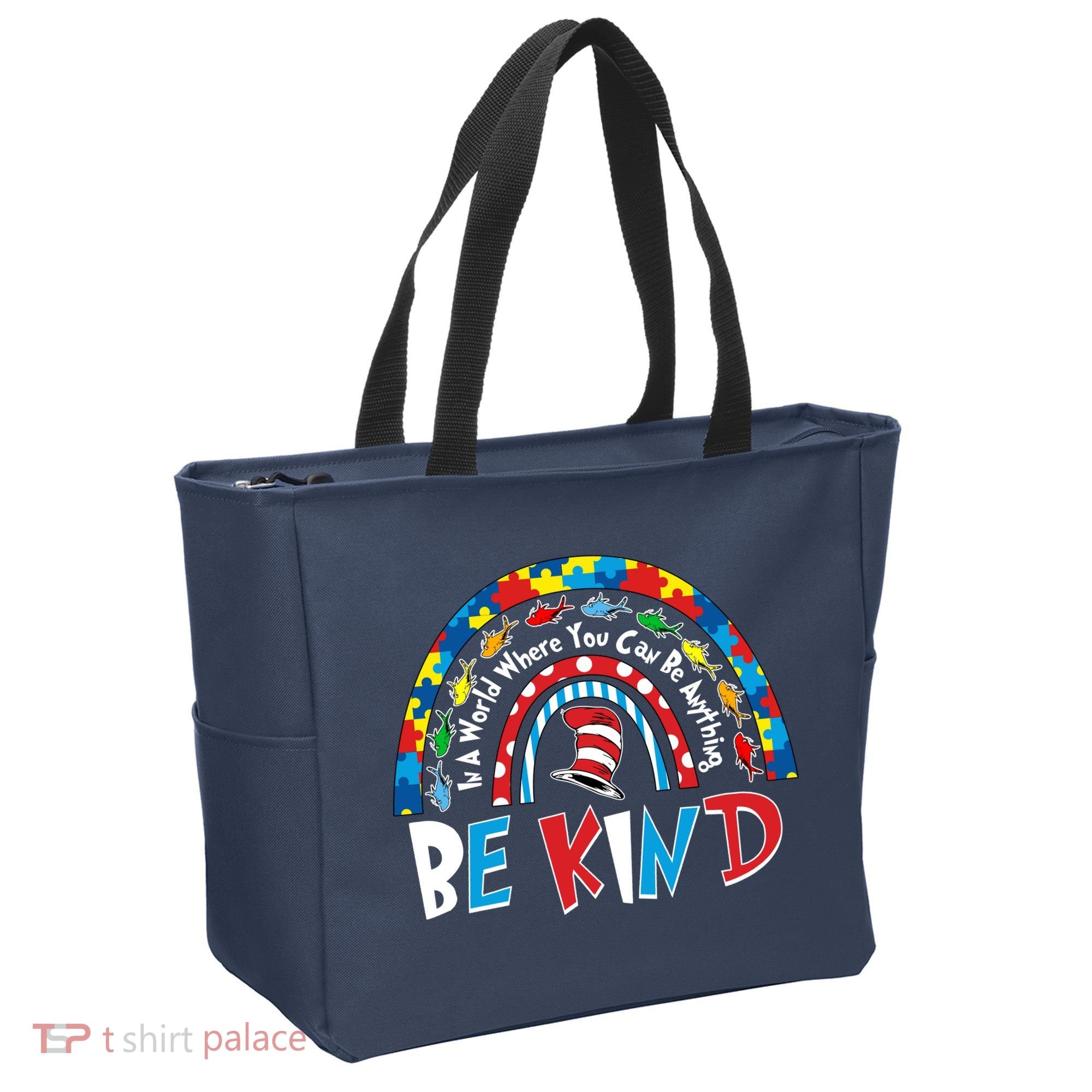In A World Where You Can Be Anything Be Kind Book Lover Reading Fan Tote Bag