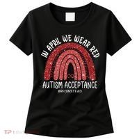 In April We Wear Red Autism Awareness Acceptance Red Women's T-Shirt thumb 0