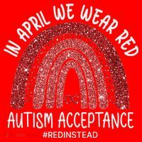 In April We Wear Red Autism Awareness Acceptance Red Santa Hat thumb 1
