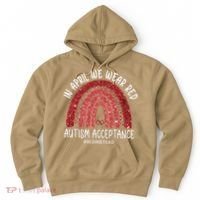 In April We Wear Red Autism Awareness Acceptance Red Hoodie thumb 0