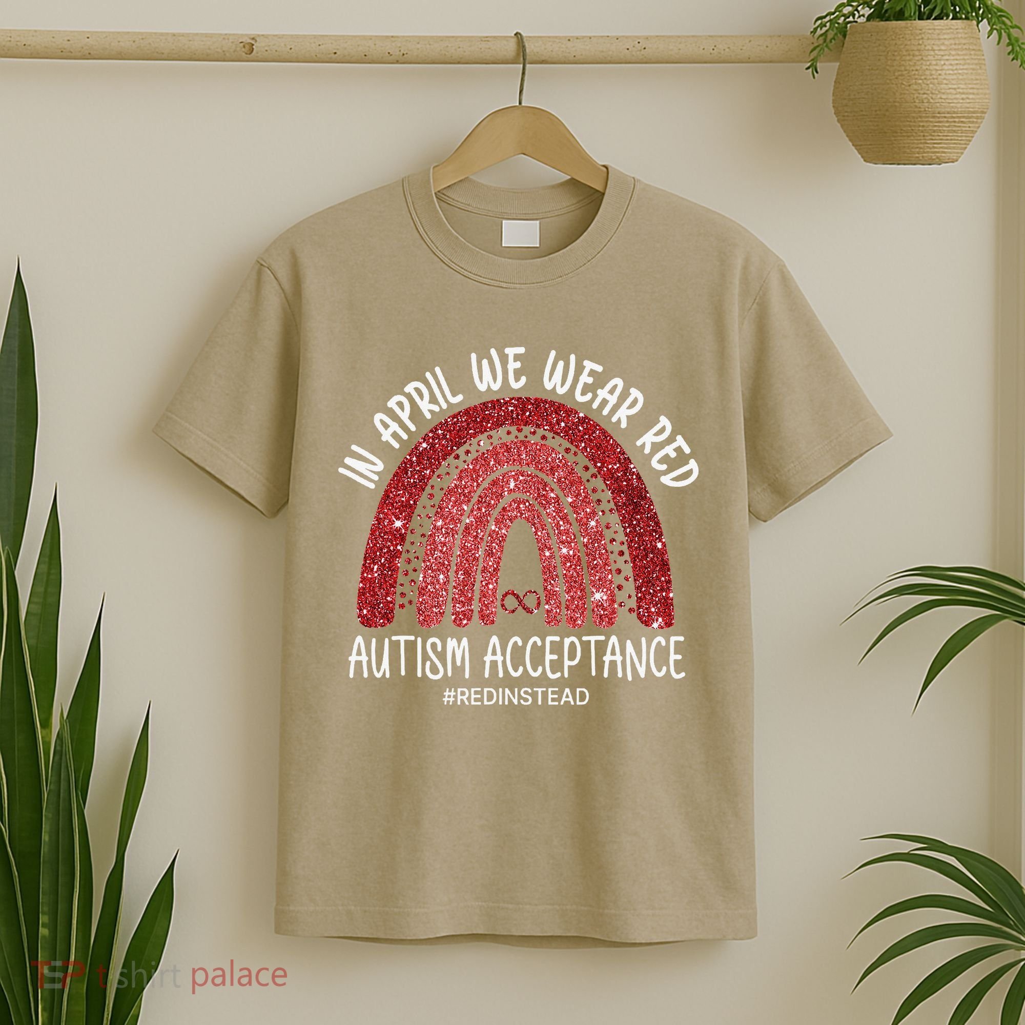 In April We Wear Red Autism Awareness Acceptance Red T-Shirt