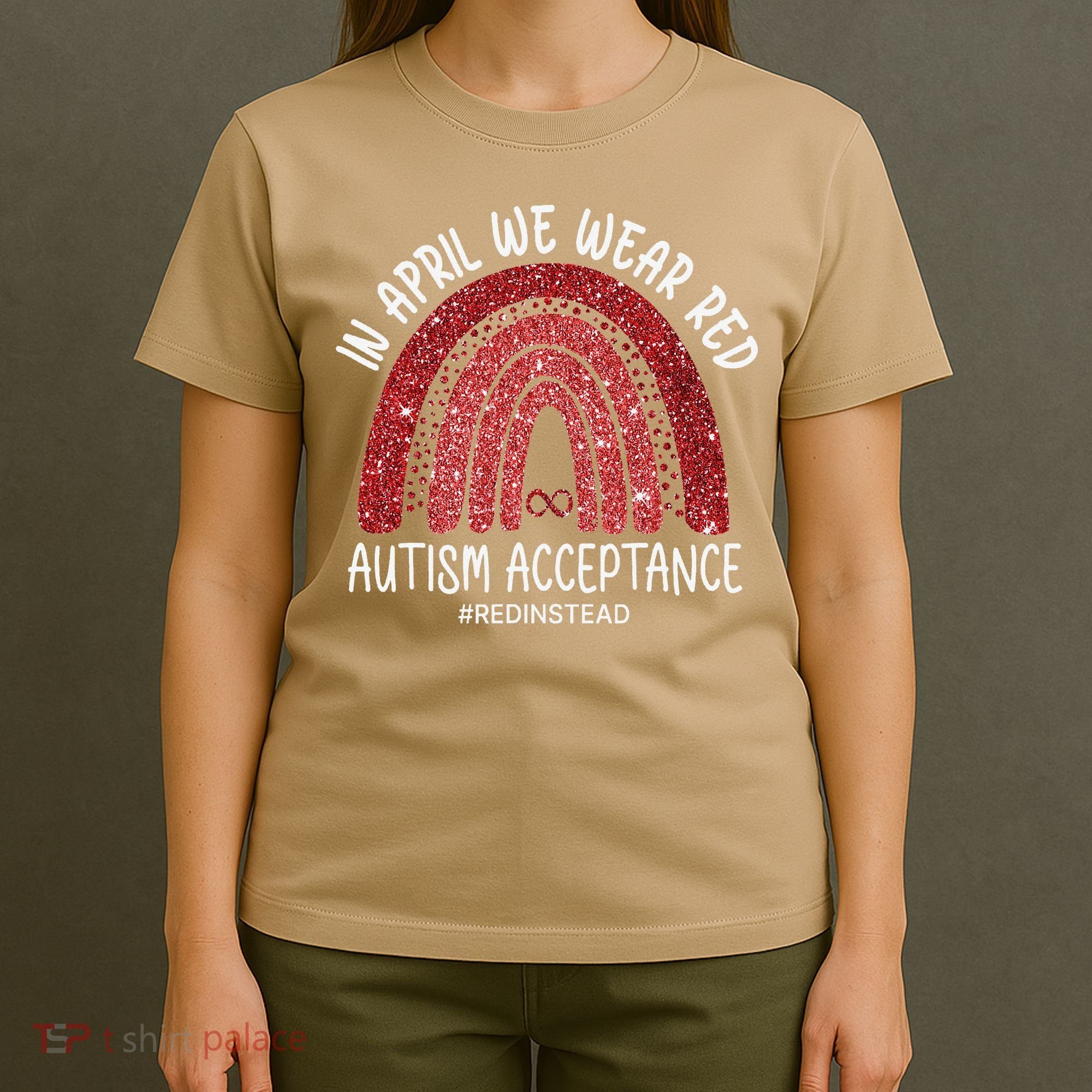 In April We Wear Red Autism Awareness Acceptance Red T-Shirt
