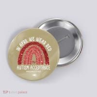 In April We Wear Red Autism Awareness Acceptance Red Button thumb 0